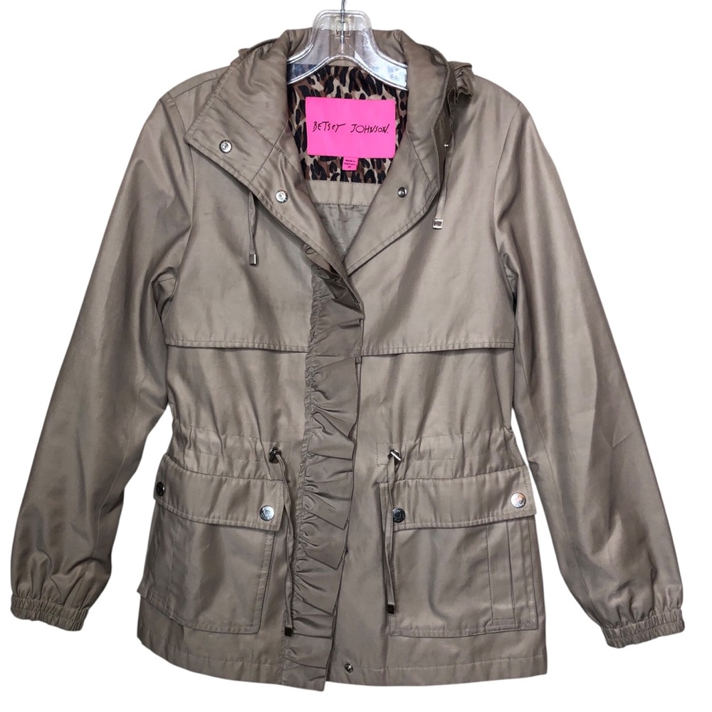Betsey Johnson Lightweight Jacket Size XS Beige Neutral Classic
